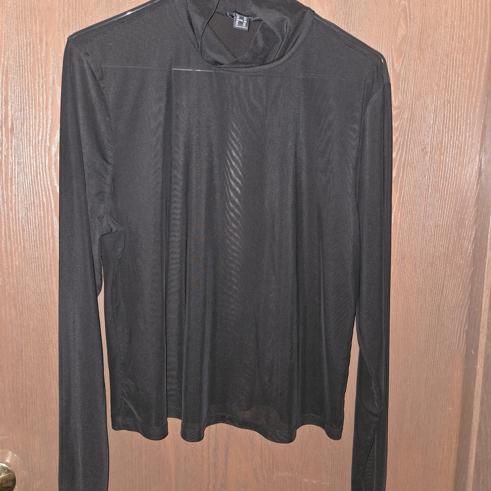 Forever 21 Black Sheer Long Sleeve Top